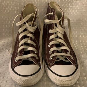 Boy’s Converse All Star brown high top sneakers, Youth’s size 2.